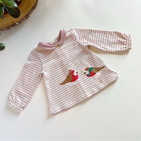 Baby Boden Other - Baby Boden Bird Appliqué Longsleeve Dress | 3-6m